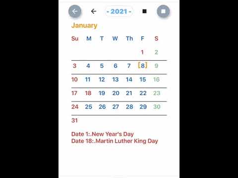 US Calendar Video