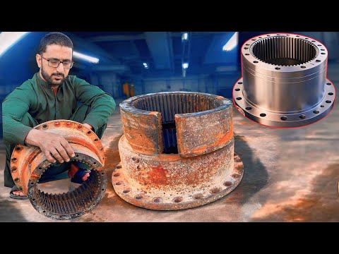 Heavy Equipment Overhaul: Professional Repair and Refurbishment of a Broken Caterpillar Wheel Hub