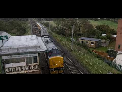 37419 and 37407 Blackpool North to Derby R.T.C (Network Rail track inspection) at Hest Bank