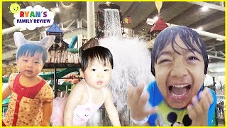Twin baby's first vacation at Great Wolf Lodge Indoor Waterpark Playground for kids +Hotel Room Tour