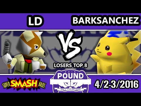 Pound 2016 - LD (Fox) Vs. Bark Sanchez (Pikachu) - Losers Top 8 - Smash 64
