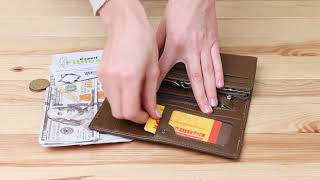 Гаманець горизонтальний жіночий шкіряний BALIYA 18979 коричневий