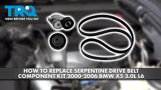 How to Replace Serpentine Drive Belt Component Kit 2000-2006 BMW X5 3.0L L6