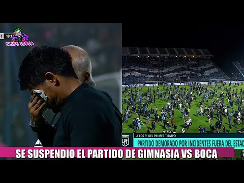 SUSPENDIDO EL PARTIDO DE GIMNASIA VS BOCA POR GRAVES INCIDENTES