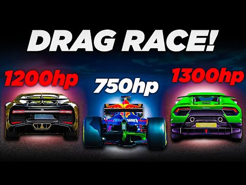 F1 Car vs  Bugatti Chiron vs  Lamborghini