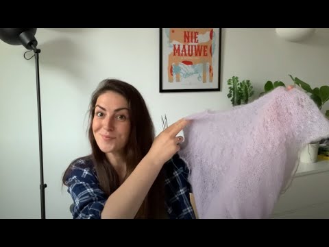 1-strand Mohair Ranunculus and cotton market bags | Knitting Podcast