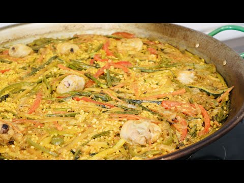 PAELLA DE VERDURAS Y POLLO RECETA SANA, FÁCIL Y DELICIOSA