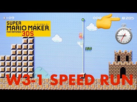 [SPEEDRUN 9] Nintendo Super Mario Maker 3ds Challenge World 3-1 Speed Run