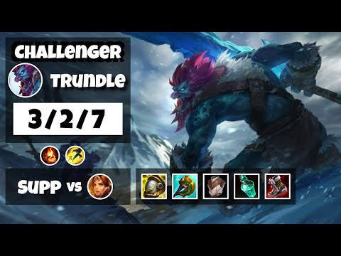 Trundle Support 11.17 Challenger Gameplay Replay - S11 (3/2/7) - KOREAN