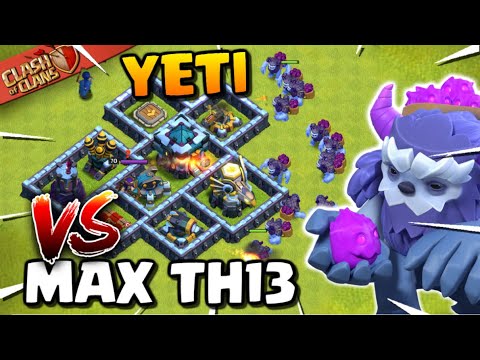 YETI vs MAX TOWN HALL 13! Yeti Smash Attack Strategy - Clash of Clans Update!