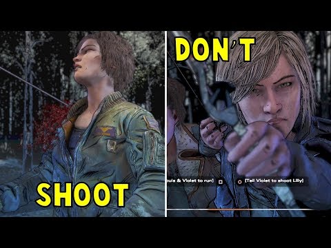 Clem Ask Violet to Shoot Lilly  vs Run Away - All Choices - The Walking Dead The Final Season Ep 2