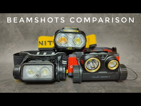 Trail Running Headlamp Beamshots Comparison: Nitecore UT27 2023 vs Nitecore NU43 vs Fenix HM65RT