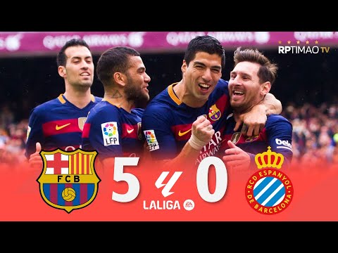 Barcelona 5 x 0 Espanyol ● La Liga 15/16 Extended Goals & Highlights ᴴᴰ