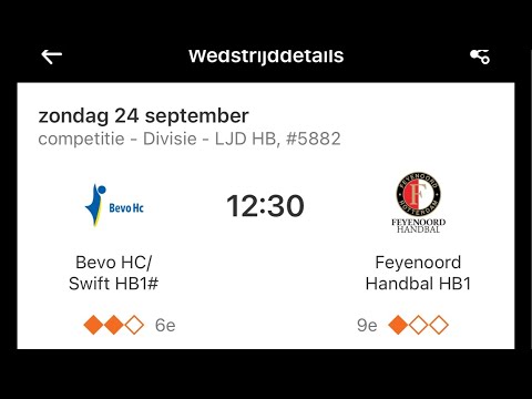Bevo HC/ Swift HB1 - Feyenoord handbal HB1