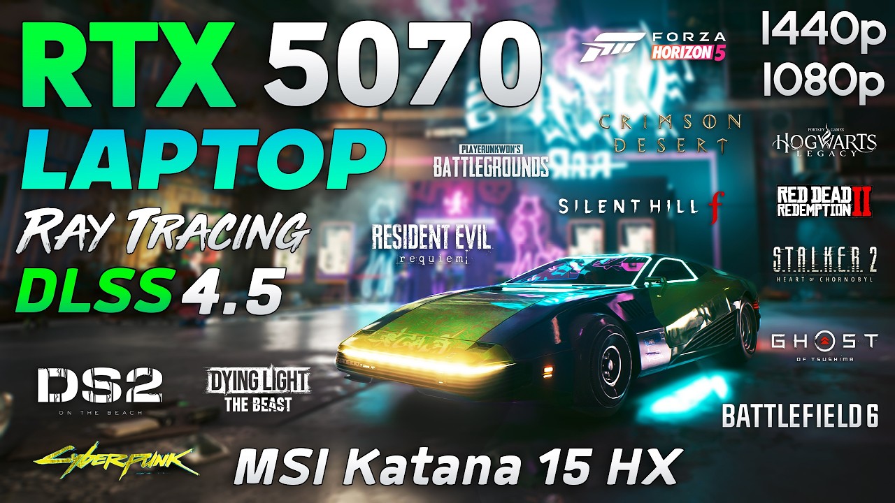 RTX 5070 Laptop + i9 14900HX - Test in 14 Games | 1080p | 1440p |