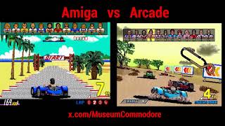 Powerdrift, Commodore Amiga vs the original Arcade