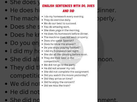 Do, Does, & Did Sentences | Learn English Grammar with Examples!