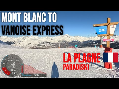 [4K] Skiing La Plagne Bellecôte, Mont Blanc to Vanoise Express, Paradiski France, GoPro HERO11