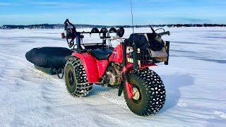 My Honda BIG RED 3 Wheeler ATC Ice Fishing Machine Setup!