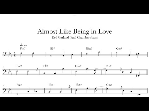 Almost Like Being in Love - Red Garland (Paul Chambers bass) | bass transcription