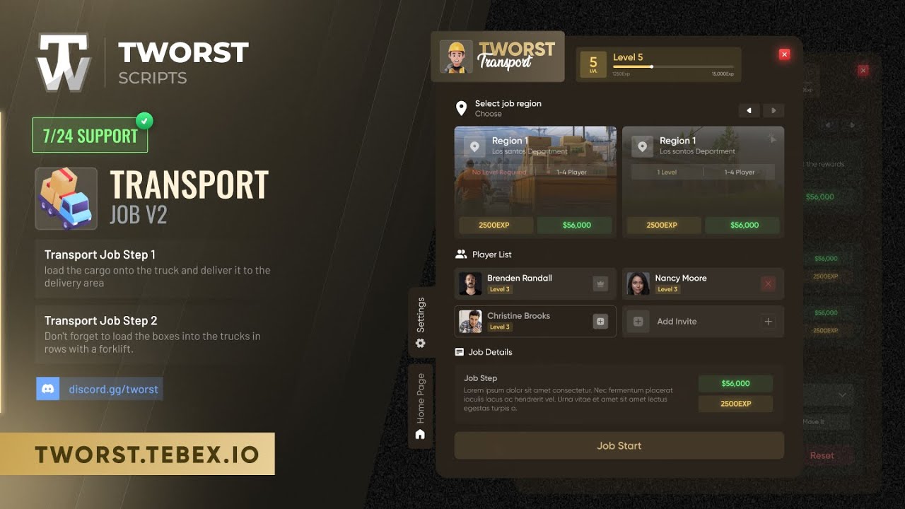 [Multiplayer Transport Job V2.0] ESCROW QB ESX QBOX VRP video 1