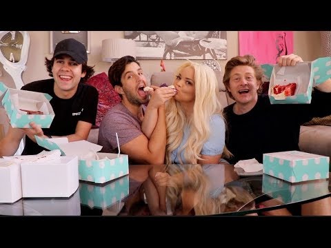 EPIC CAKE MUKBANG FT Trisha Paytas, David Dobrik and Jason Nash!