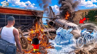 GTA V: Franklin And Shinchan Find Elemental Bikes From A Crashed Plane In GTA 5 Telugu | #gta5