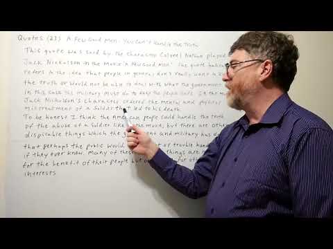 Tutor Nick P Quotes (23) A Few Good Men - You Can't Handle the Truth