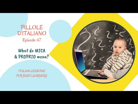 MICA & PROPRIO: meanings and uses