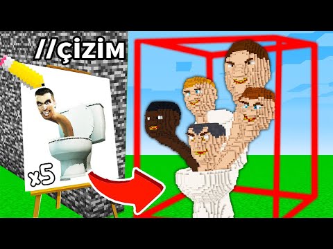 YAPI KAPIŞMASINDA ÇİZİM SKİBİDİ TUVALET İLE TROLLEDİM - ⚠️ Minecraft