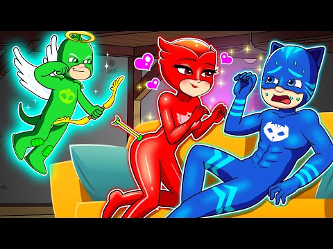 Catboy & Owlette Kissed Without Gekko - Gekko Has Become a Cupid - Catboy's Life Story - PJ MASKS 2D