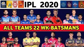 IPL 2020 WK-BATSMAN : Final List Of 22 Wicket-keepers Of All 8 IPL Teams For IPL 2020