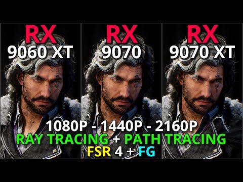 RX 9060 XT vs RX 9070 vs RX 9070 XT | Ray/Path Tracing + FSR 4 & Frame Gen | 1080p 1440p 4K Gaming
