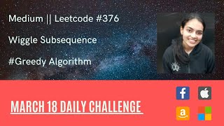 YouTube video '#Leetcode #376 Wiggle Subsequence #Greedy Algorithm'
