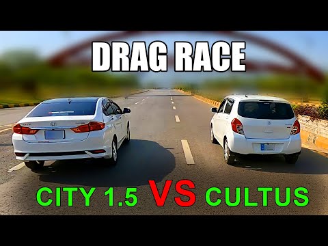 Thumbnail for Honda City 1.5 CVT VS Suzuki Cultus Manual 2021 - Drag Race | Rolling Race by Suzuki Cultus