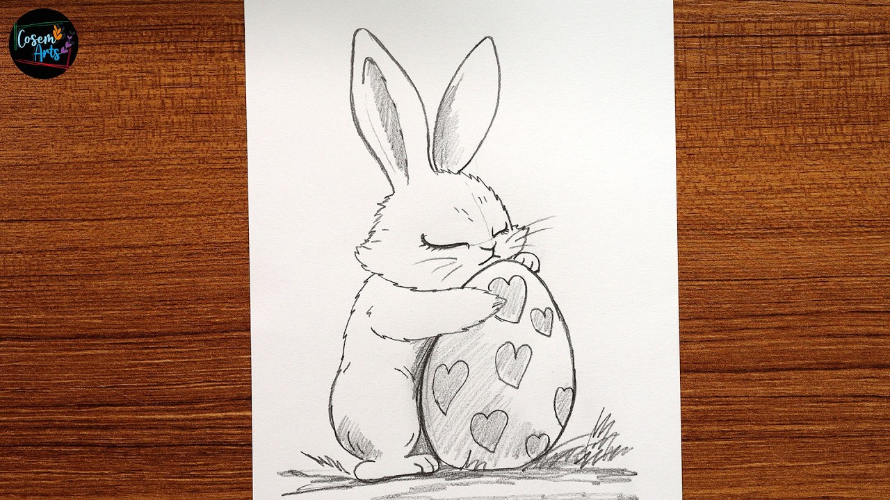 How to Draw Cute Easter Bunny Step by Step || Easter Drawings