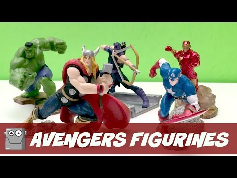 AVENGERS Disney Strore Figurines Ironman Hulk Thor Captain America Video