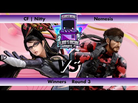 Flynn's Arcade 081 Winners Round 3 - CF | Nitty (Bayonetta) VS Nemesis (Snake) Super Smash Bros Ult