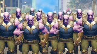THANOS ARMY DESTROYS CITY! | GTA 5 Mods