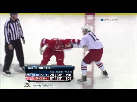 Derek Dorsett vs Jonathan Ericsson Oct 21, 2011