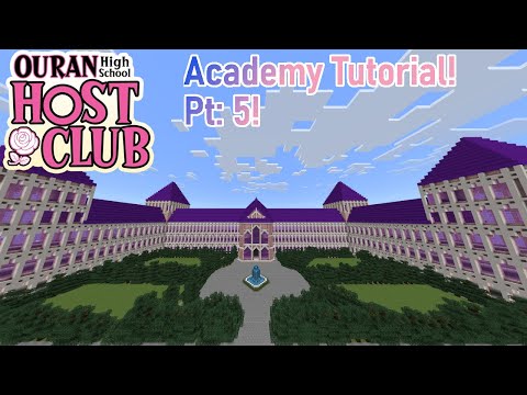 Minecraft Tutorial!: Ouran High School Host Club Academy! Pt: 5! **Anime Builds**