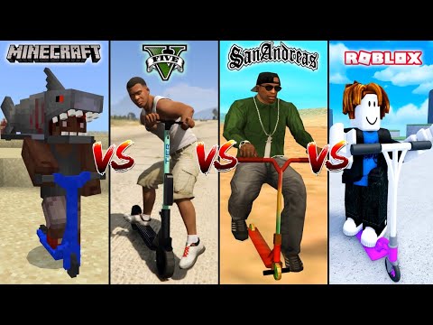 MINECRAFT SCOOTER VS GTA 5 SCOOTER VS ROBLOX SCOOTER VS GTA SAN ANDREAS SCOOTER  - WHICH IS BEST?