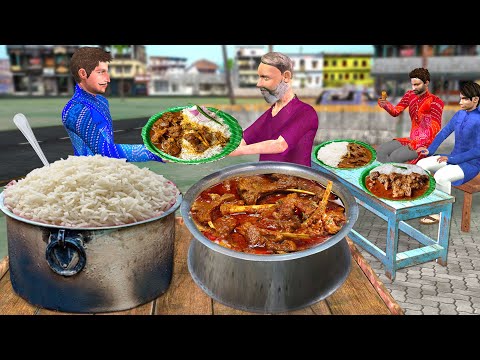 Unlimited Mutton and Rice For Just Rs 150 Street Food Hindi Kahaniya  Moral Stories New Comedy Video