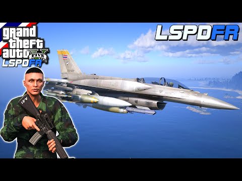 GTA V - LSPDFR มาเป็นทหารในเกม GTA V ทหารไทย ขับเครื่องบินรบ F16 กองทัพอากาศไทย #421