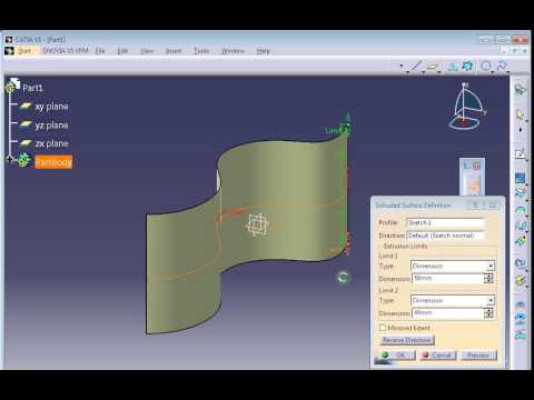 CATIA V5- BEGINNERS | WIREFRAME AND SURFACE DESIGN | EXTRUDE