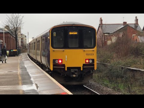 150150 + 150123 arriving & departing St Annes-on-the-Sea. (12.2.2022)