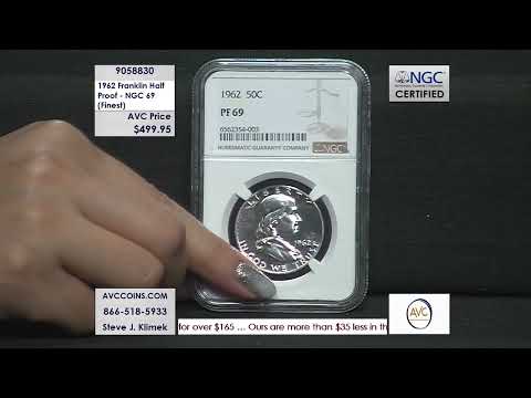 1962 Franklin Half Dollar - Proof - NGC 69 ( Finest )