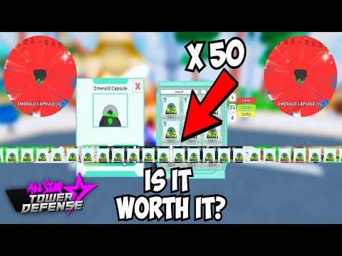 Opening 50+ Emerald Capsules In All Star Tower Defense! What Did We Get? | ROBLOX