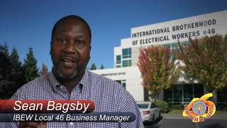 IBEW Local 46's Sean Bagsby announces an Organizer position and the reopening of the Union Hall.