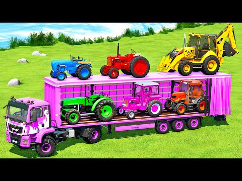 TRANSPORT ZETOR & JCB LOADER & UNIVERSAL & PORSCHE MINI TRACTORS vs RAMPS & MAN TRUCK - FS22
